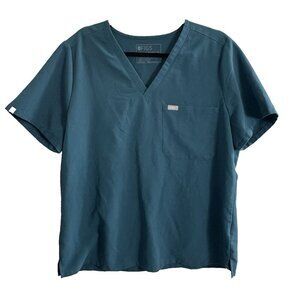 FIGS Women Catarina Scrub Top Short Sleeves Pullover One Pocket Sz XL Teal 47-26